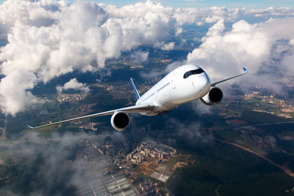 an airplane in flight