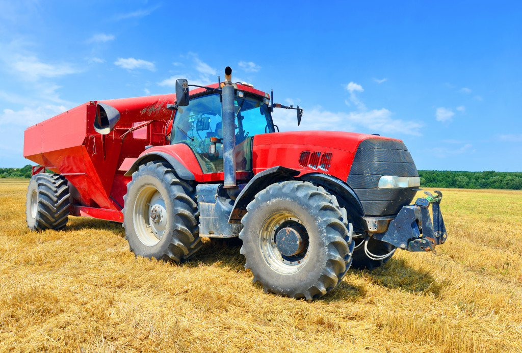 a tractor used in farming