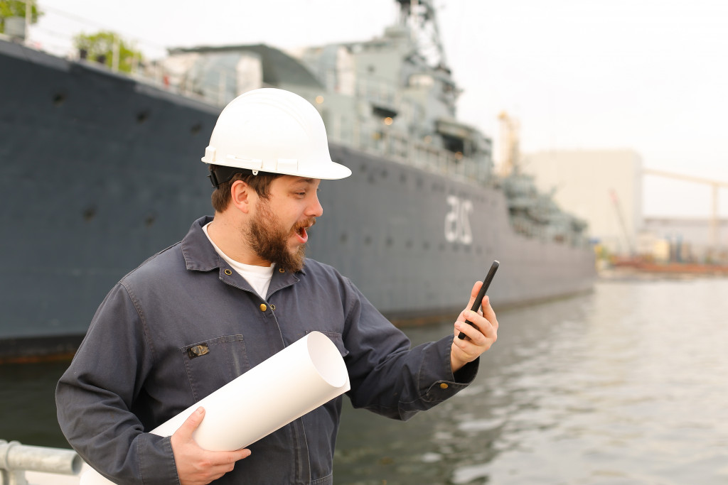 A marine engineer in front of his creation