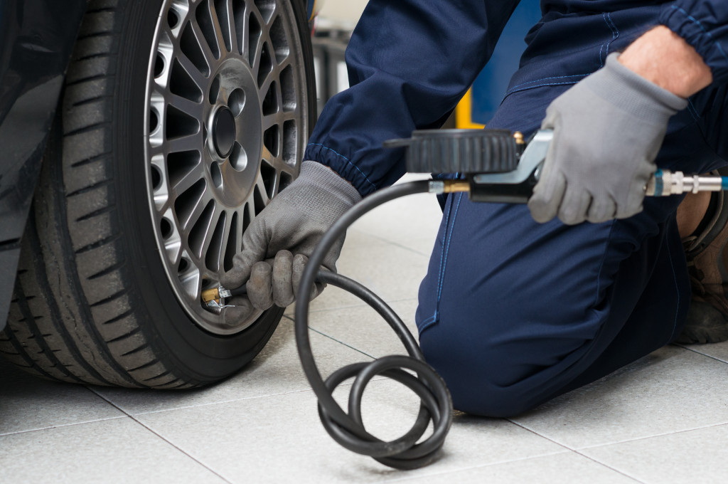 Car maintenance at work