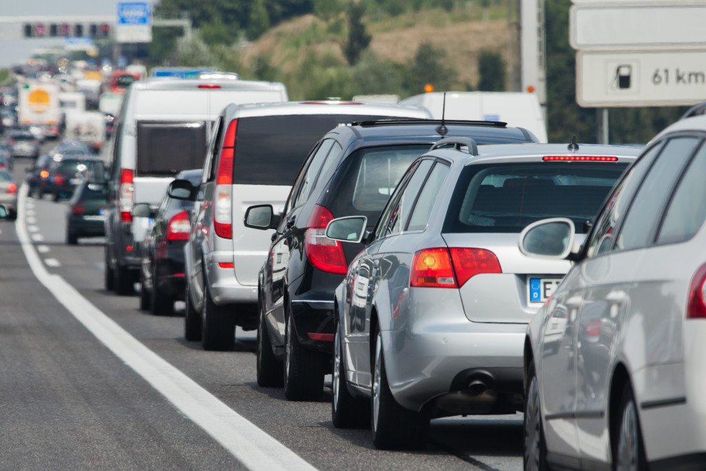 cars on a highway