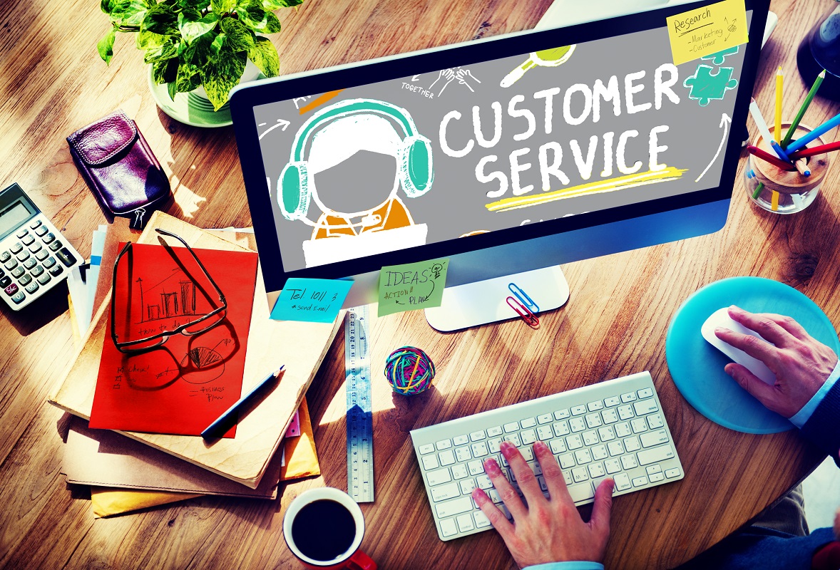 customer service displayed on desktop